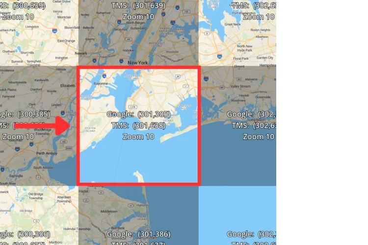 Selecting the right tile at zoom 10